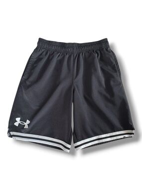 UNDER ARMOUR Boy’s Black and White Athletic Shorts